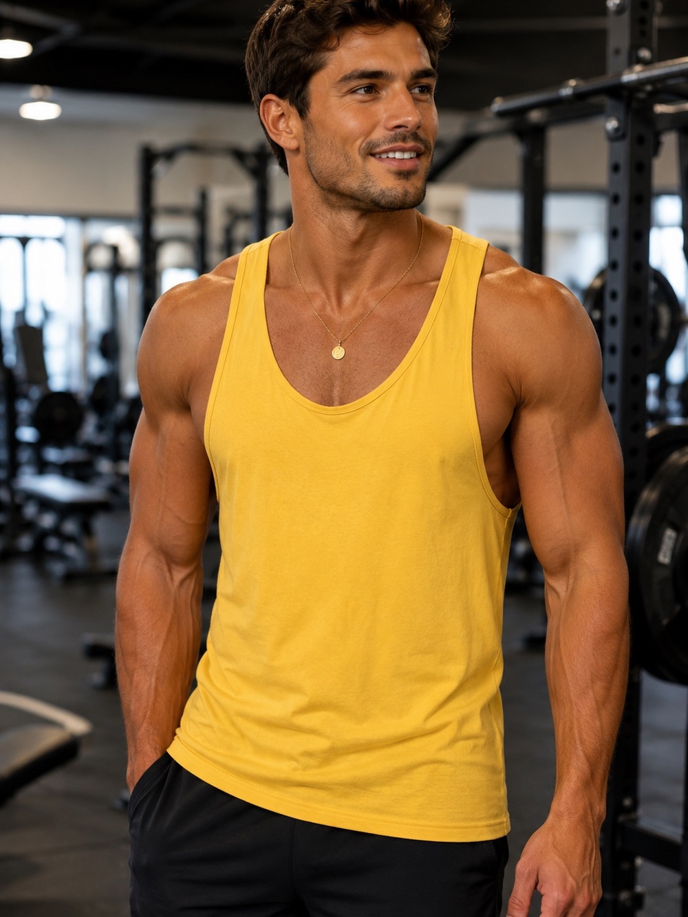 Coofandy Performance Yellow Muscle Tank - Sleek Athletic Cut Sz S